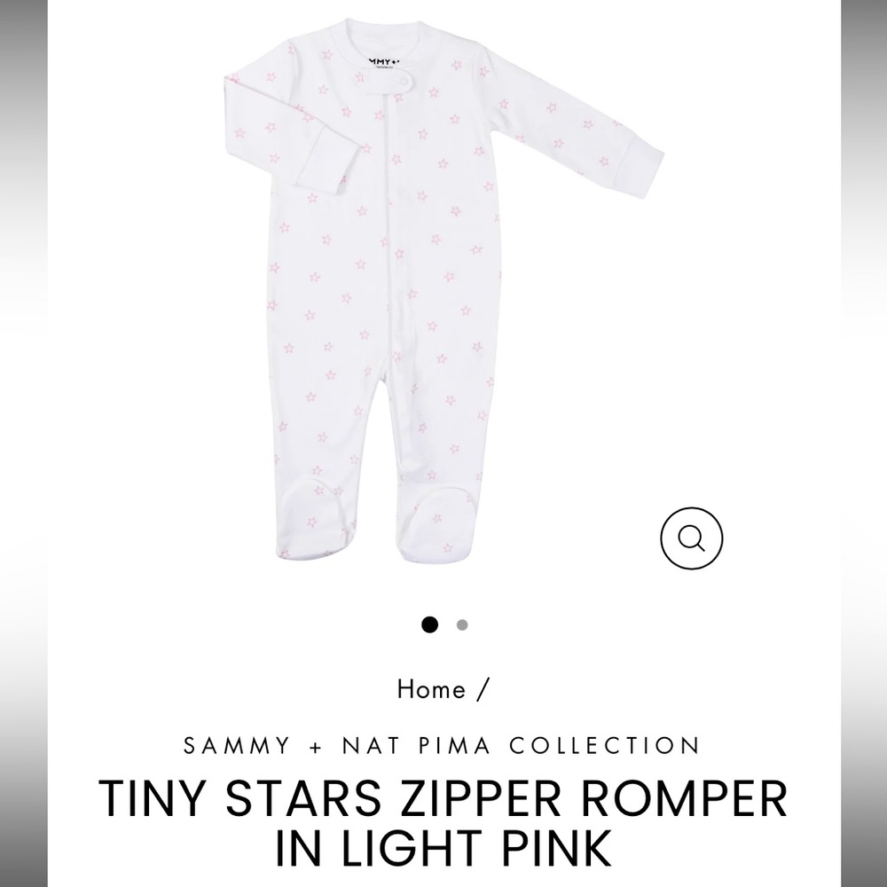 Sammy + Nat tiny stars romper in pink